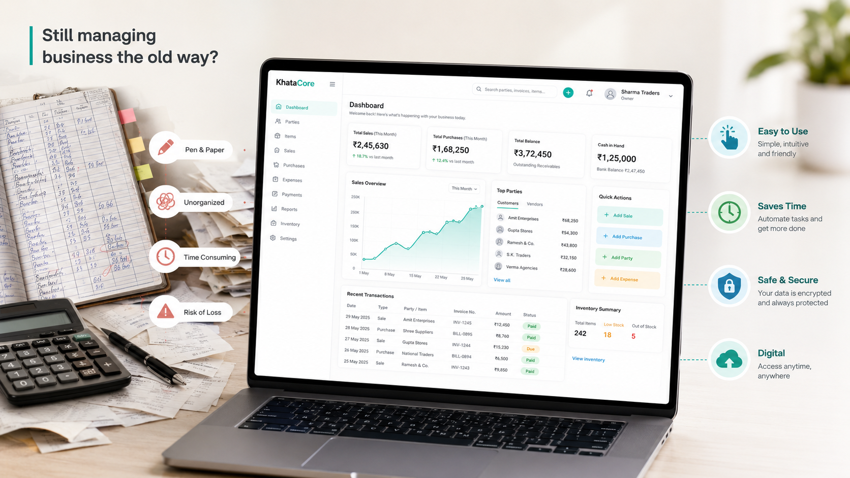KhataCore dashboard preview